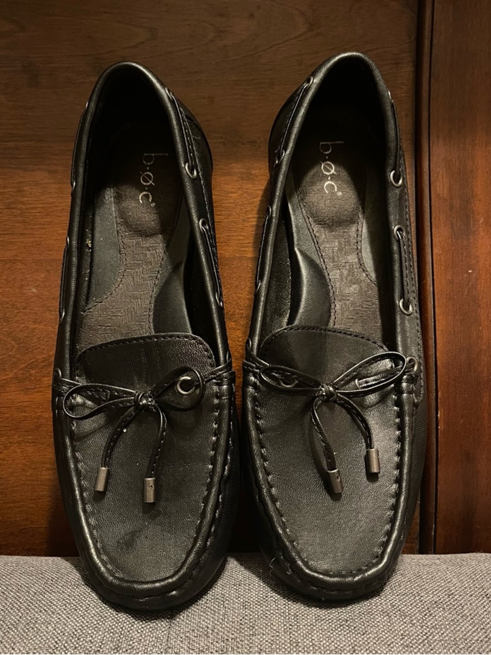 Born BOC Carolann Black Driving Moccasin Slip On Loafers Womens Size 9M